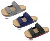 Wholesale Footwear Boy's Microsuede Arizona Sandals w/ Velcro Straps & Webbing Detail