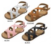 Wholesale Footwear Girl's Strappy Sandals W/ Studded Welt Details