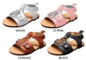 Wholesale Footwear Infant Girl's Faux Leather Gladiator Sandals W/ Bebe Medallion