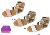 Wholesale Footwear Girl's Metallic Gladiator Sandals W/ Shimmer Elastic Straps