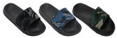 Wholesale Footwear Boy's Slide Sandals - Black w/ Urban Camo Prints