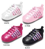 Wholesale Footwear Infant Girl's Sneakers W/ Logo Webbing Detail & Elastic Laces