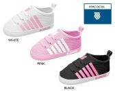 Wholesale Footwear Infant Girl's Mesh Sneakers W/ Elastic Laces, Contrast Stripes, & Logo