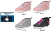 Wholesale Footwear Infant Girl's Sneakers W/ Elastic Laces & Printed Logo