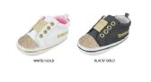 Wholesale Footwear Infant Girl's Metallic Elastic Sneakers W/ Glitter Toe