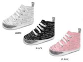 Wholesale Footwear Infant Girl's High Top Sneakers W/ Printed Bebe Logo