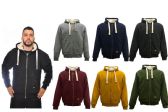 Men's Heavy Fleece Hoodie With Sherpa Lining In Burgundy (pack A: S-Xl)