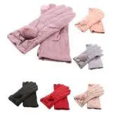 Women's Winter Glove Warm Plush Lining Mitten With Faux Fur Cuff