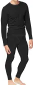 Yacht & Smith Mens Cotton Heavy Weight Waffle Texture Thermal Underwear Set Black Size M