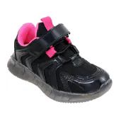 Wholesale Footwear Girl's Sneakers Black And Fuchsia