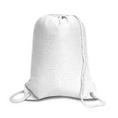 Jersey Mesh Drawstring Backpack In White