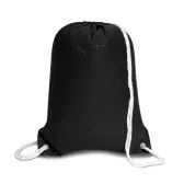 Jersey Mesh Drawstring Backpack In Black