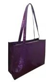 Heavyweight 90 Gram Polypropylene Tote Bag With Metallic Coating In Purple