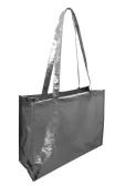 Heavyweight 90 Gram Polypropylene Tote Bag With Metallic Coating In Silver