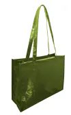 Heavyweight 90 Gram Polypropylene Tote Bag With Metallic Coating In Lime Green