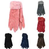 Fleece Linning Knitted Gloves Mix Colors