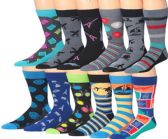 Mens Crew Socks Assorted Designs Size 10-13