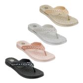 Wholesale Footwear Women's Metallic Rhinestone Sandal