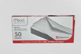 Mead #10 White Envelopes, 50 Count