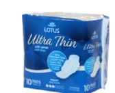 Lotus Maxi Pads 10 Count Maxi Ultra Thin Regular With Wings