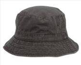 Washed Cotton Bucket Hats Color Black