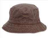 Washed Cotton Bucket Hats Color Brown
