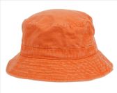 Washed Cotton Bucket Hats Color Orange
