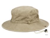 Washed Cotton Outdoor Bucket Hats W/chin Cord Strap Color Khaki