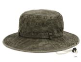 Washed Cotton Outdoor Bucket Hats With Chin Cord Strap Color Olive