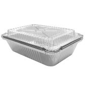 Dispozeit Foil Oblong Pan 8.75x6.25x2in 3 Pack With Dome Lid