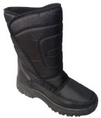 Wholesale Footwear Mens Winter Mid Calf Snow Boot Warm Waterproof Slip On Outdoor In Black