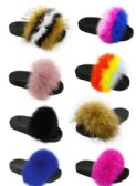Wholesale Footwear Girls Faux Fur Fuzzy Comfy Soft Plush Open Toe Indoor Outdoor Spa Bedroom Slipper In Assorted Color