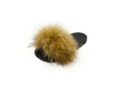 Wholesale Footwear Girls Faux Fur Fuzzy Comfy Soft Plush Open Toe Indoor Outdoor Spa Bedroom Slipper In Brown