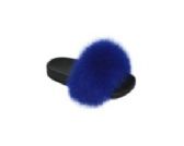 Wholesale Footwear Girls Faux Fur Fuzzy Comfy Soft Plush Open Toe Indoor Outdoor Spa Bedroom Slipper In Blue