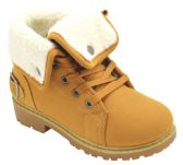 Wholesale Footwear Girls Faux Fur Ankle Boots Assorted Size -- Color Tan