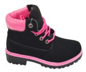 Wholesale Footwear Girls Boots Assorted Size -- Color Bk/fuchsia