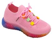 Wholesale Footwear Girls Casual Stylish Jogger Mesh Non Slip Lightweight Sneakers For Toddler Girls In Pink