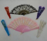 Folding Fan With Lace [glitter Roses]