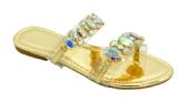 Wholesale Footwear Jelly Sandals For Women In Gold Color // Size 5-10