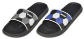 Wholesale Footwear Men's Barbados Sport Slide Sandals With Embroidered Soccer Ball Pattern