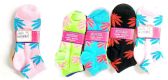 Women Ankle Socks Print Plant Design Assorted Color Size 9 - 11