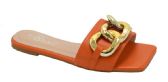 Wholesale Footwear Flat Sandals For Women In Orange Assorted Size