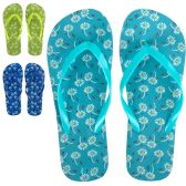 Wholesale Footwear Women's Floral Flip Flops - Assorted Colors