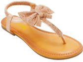 Wholesale Footwear Flat Sandals For Women In Champagne Color Size 5-10
