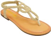 Wholesale Footwear Flat Sandals For Women In Gold Color Size 5-10
