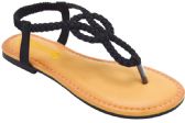 Wholesale Footwear Flat Sandals For Women In Black Color Size 6-11