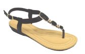 Wholesale Footwear Womens Sparkle Sandals Ankle Strap In Black Color Size 5-10