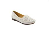 Wholesale Footwear Flats Shoes Loafers For Women Comfortable Casual Leather Natural Driving Fashion Flats Breathable Walking Ladies Slip On Shoes Color White Size 5-10
