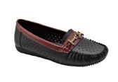 Wholesale Footwear Women Classic Leather Loafers Shoes Comfort Walking Moccasins Soft Sole Shoes Color Black Size 5-10