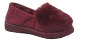 Womens Faux Fur Moccasin Indoor Outdoor Warm And Cozy House Shoes With Durable Rubber Sole Color Burgundy Size 5-10